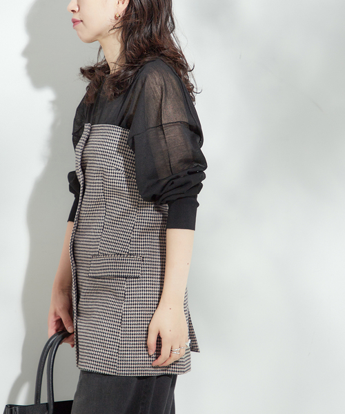 journal standard L'essage(ジャーナルスタンダードレサージュ)の「チェック/ヘリンボンビスチェ2(シャツ/ブラウス・レディース・ブラック系その他/グレー・FREE)」の7枚目の写真