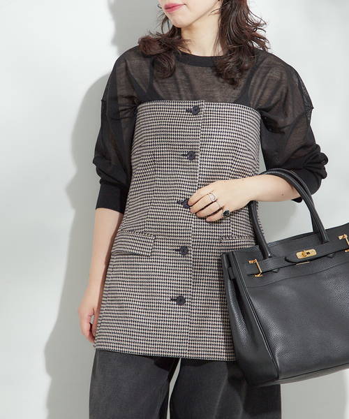 journal standard L'essage(ジャーナルスタンダードレサージュ)の「チェック/ヘリンボンビスチェ2(シャツ/ブラウス・レディース・ブラック系その他/グレー・FREE)」の8枚目の写真