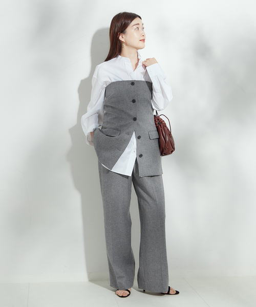 journal standard L'essage(ジャーナルスタンダードレサージュ)の「チェック/ヘリンボンビスチェ2(シャツ/ブラウス・レディース・ブラック系その他/グレー・FREE)」の12枚目の写真