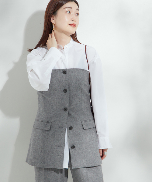 journal standard L'essage(ジャーナルスタンダードレサージュ)の「チェック/ヘリンボンビスチェ2(シャツ/ブラウス・レディース・ブラック系その他/グレー・FREE)」の13枚目の写真