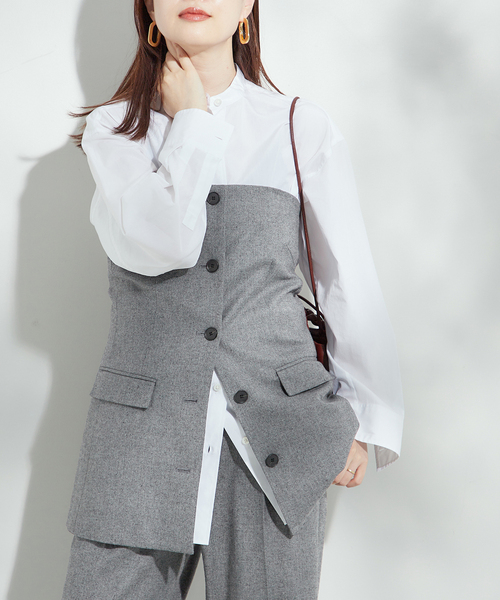 journal standard L'essage(ジャーナルスタンダードレサージュ)の「チェック/ヘリンボンビスチェ2(シャツ/ブラウス・レディース・ブラック系その他/グレー・FREE)」の15枚目の写真