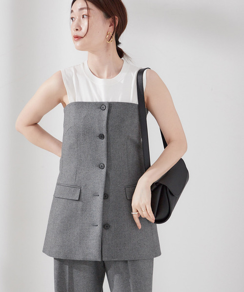 journal standard L'essage(ジャーナルスタンダードレサージュ)の「チェック/ヘリンボンビスチェ2(シャツ/ブラウス・レディース・ブラック系その他/グレー・FREE)」の21枚目の写真