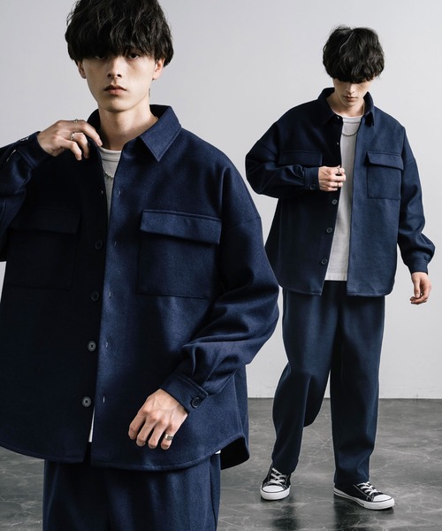 PALM ANGELSメリノウール混トラックジャケット＆パンツ セットアップXL Rocky Monroe（ロッキーモンロー）の「【セットアップ】フェイクウール