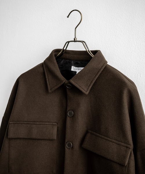 Rocky Monroe（ロッキーモンロー）の「【セットアップ】フェイクウール CPOジャケット＆ワイドパンツ（セットアップ・メンズ・ブラック/グレイッシュベージュ/ブラウン/チャコール/ネイビー・M/L/XL）」の8枚目の写真