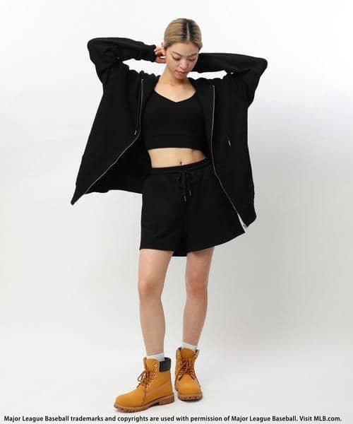 BACK TO THE FIELD（バック トゥー ザ フィールド）の「【MLB】3Dロゴ刺繍スウェットショートパンツ（スウェットパンツ・レディース・ブラック/グレー/ブルー/ブラウン・FREE）」の6枚目の写真