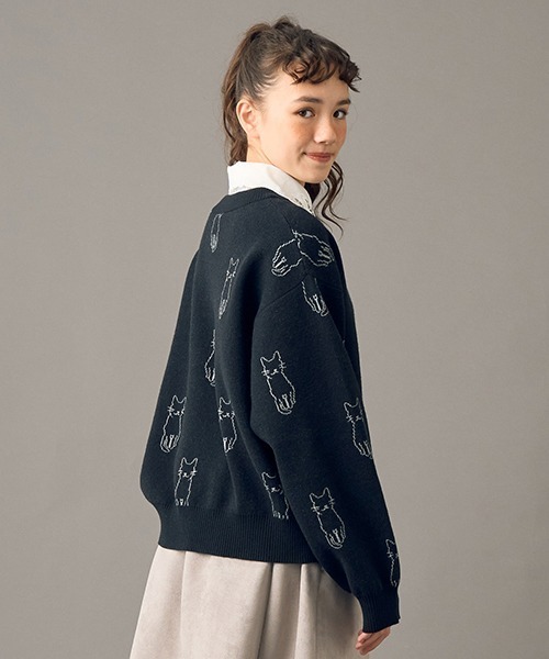 pom ponette junior（ポンポネットジュニア）の「【AMI】猫総柄ジャ