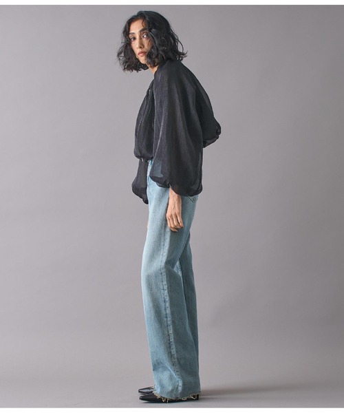 Settimissimo（セッティミッシモ）の「シアーシャイニーボリュームスリーブボレロ（ノーカラージャケット・レディース・シルバー/ブラック・FREE）」の8枚目の写真