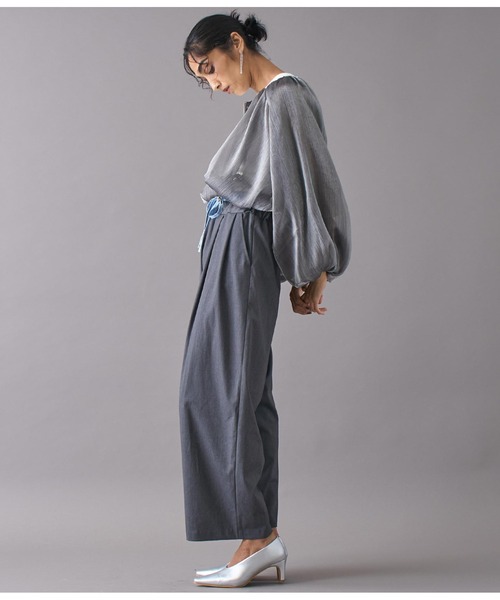 Settimissimo（セッティミッシモ）の「シアーシャイニーボリュームスリーブボレロ（ノーカラージャケット・レディース・シルバー/ブラック・FREE）」の15枚目の写真