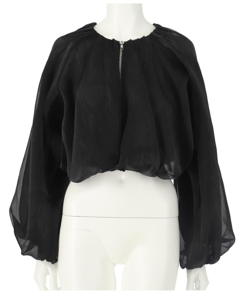 Settimissimo（セッティミッシモ）の「シアーシャイニーボリュームスリーブボレロ（ノーカラージャケット・レディース・シルバー/ブラック・FREE）」の16枚目の写真