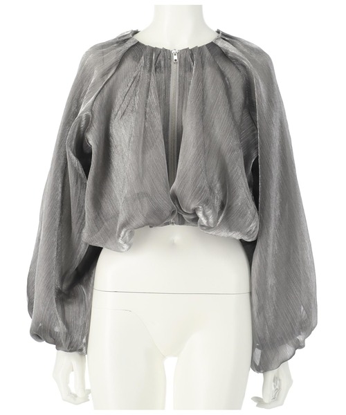 Settimissimo（セッティミッシモ）の「シアーシャイニーボリュームスリーブボレロ（ノーカラージャケット・レディース・シルバー/ブラック・FREE）」の18枚目の写真