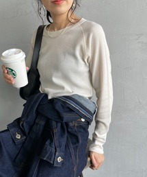 HANES（ヘインズ）の「[HANES/ヘインズ] クルーネック ワッフルロングスリーブカットソー（Tシャツ/カットソー・レディース）」