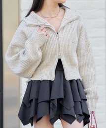 WEB限定/ネップダブルジップニット