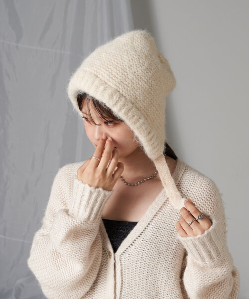 RAY CASSIN（レイカズン）の「シャギービーニー（ハット・レディース・グレー/アイボリー/ブラック・FREE）」の6枚目の写真