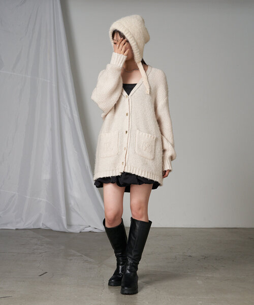 RAY CASSIN（レイカズン）の「シャギービーニー（ハット・レディース・グレー/アイボリー/ブラック・FREE）」の7枚目の写真