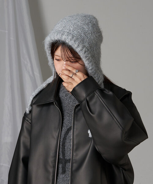 RAY CASSIN（レイカズン）の「シャギービーニー（ハット・レディース・グレー/アイボリー/ブラック・FREE）」の9枚目の写真