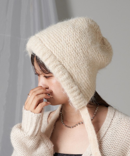 RAY CASSIN（レイカズン）の「シャギービーニー（ハット・レディース・グレー/アイボリー/ブラック・FREE）」の2枚目の写真