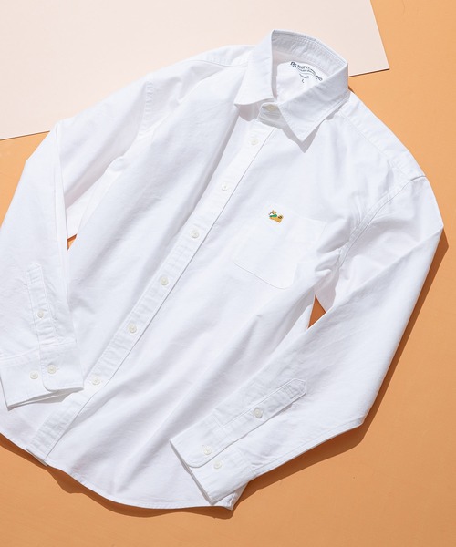 Blue Standard （ブルースタンダード）の「【BLUE STANDARD/ブルースタンダード】リラックスフィット アニマル胸ワンポイント オックスシャツ 犬 猫 ユニセックス（シャツ/ブラウス・メンズ・ブルー系その他2/ホワイト系その他2/ブルー系その他/ホワイト系その他・MEDIUM/LARGE）」の2枚目の写真