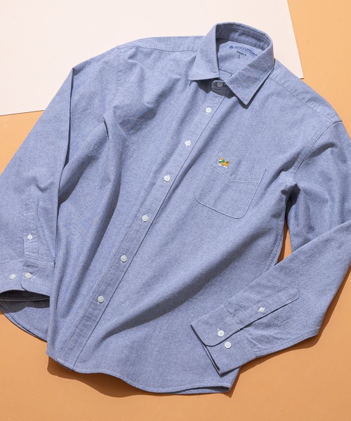 Blue Standard （ブルースタンダード）の「【BLUE STANDARD/ブルースタンダード】リラックスフィット アニマル胸ワンポイント オックスシャツ 犬 猫 ユニセックス（シャツ/ブラウス・メンズ・ブルー系その他2/ホワイト系その他2/ブルー系その他/ホワイト系その他・MEDIUM/LARGE）」の4枚目の写真