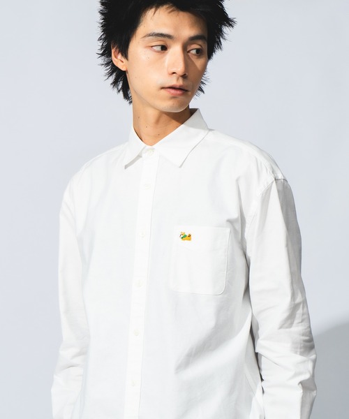 Blue Standard （ブルースタンダード）の「【BLUE STANDARD/ブルースタンダード】リラックスフィット アニマル胸ワンポイント オックスシャツ 犬 猫 ユニセックス（シャツ/ブラウス・メンズ・ブルー系その他2/ホワイト系その他2/ブルー系その他/ホワイト系その他・MEDIUM/LARGE）」の10枚目の写真