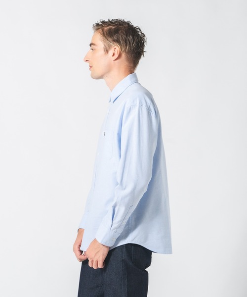 Blue Standard （ブルースタンダード）の「【BLUE STANDARD/ブルースタンダード】リラックスフィット アニマル胸ワンポイント オックスシャツ 犬 猫 ユニセックス（シャツ/ブラウス・メンズ・ブルー系その他2/ホワイト系その他2/ブルー系その他/ホワイト系その他・MEDIUM/LARGE）」の14枚目の写真