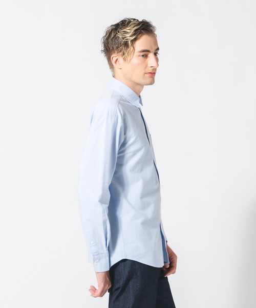 Blue Standard （ブルースタンダード）の「【BLUE STANDARD/ブルースタンダード】リラックスフィット アニマル胸ワンポイント オックスシャツ 犬 猫 ユニセックス（シャツ/ブラウス・メンズ・ブルー系その他2/ホワイト系その他2/ブルー系その他/ホワイト系その他・MEDIUM/LARGE）」の16枚目の写真