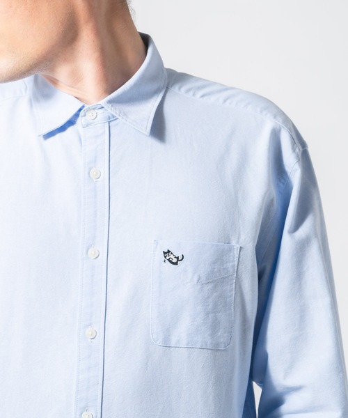 Blue Standard （ブルースタンダード）の「【BLUE STANDARD/ブルースタンダード】リラックスフィット アニマル胸ワンポイント オックスシャツ 犬 猫 ユニセックス（シャツ/ブラウス・メンズ・ブルー系その他2/ホワイト系その他2/ブルー系その他/ホワイト系その他・MEDIUM/LARGE）」の17枚目の写真