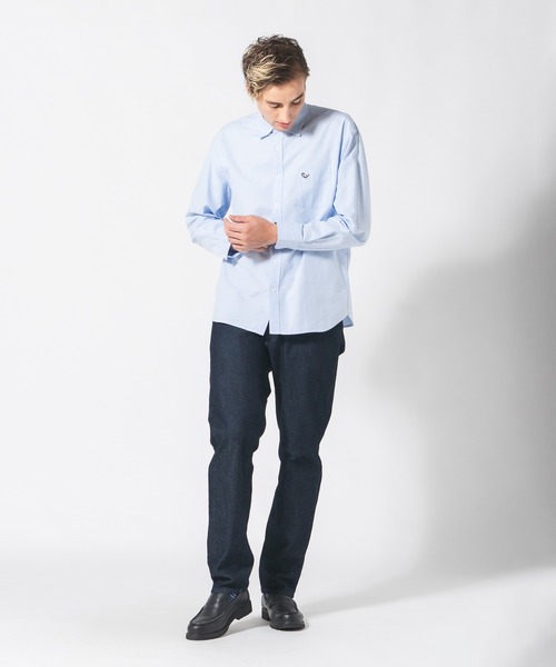 Blue Standard （ブルースタンダード）の「【BLUE STANDARD/ブルースタンダード】リラックスフィット アニマル胸ワンポイント オックスシャツ 犬 猫 ユニセックス（シャツ/ブラウス・メンズ・ブルー系その他2/ホワイト系その他2/ブルー系その他/ホワイト系その他・MEDIUM/LARGE）」の18枚目の写真