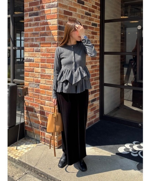 セール】フリルヘムニットカーディガン【カーディガン/ボレロ