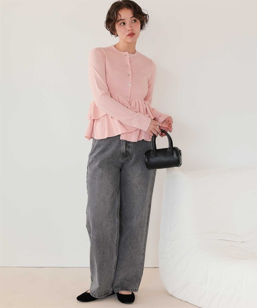 セール】フリルヘムニットカーディガン【カーディガン/ボレロ