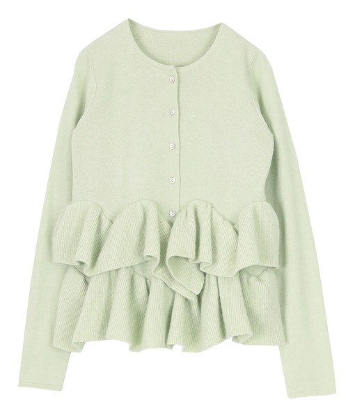 titivate（ティティベイト）の「フリルヘムニットカーディガン（カーディガン/ボレロ・レディース・グレー/ネイビー/イエロー/チャコール/アイボリー/ブラック/ライトピンク/レッド/ブラウン/グレイッシュベージュ/ライトグリーン・S/M/L/XL）」の17枚目の写真