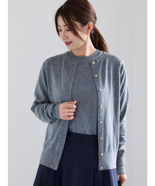Te chichi（テチチ）の「メタル釦クルーネックカーディガン（カーディガン/ボレロ・レディース・ブラック/レッド系その他/ネイビー/グレー/ブルー・F）」の2枚目の写真