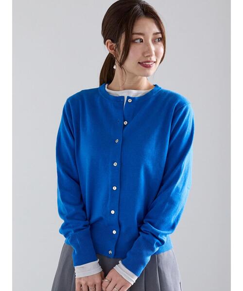 Te chichi（テチチ）の「メタル釦クルーネックカーディガン（カーディガン/ボレロ・レディース・ブラック/レッド系その他/ネイビー/グレー/ブルー・F）」の4枚目の写真