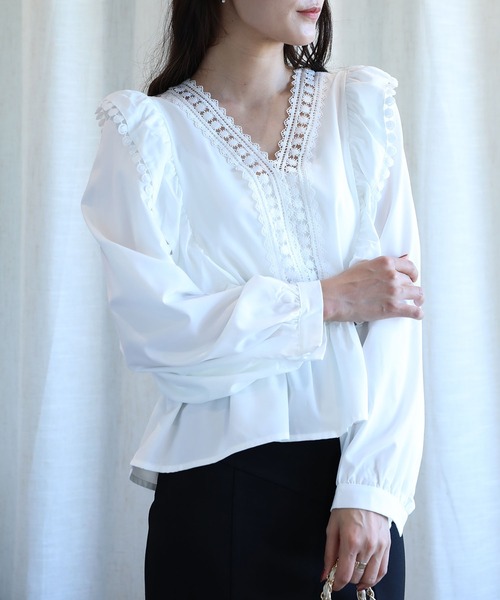 aimoha（アイモハ）の「フリル刺繍レースブラウス（シャツ/ブラウス・レディース・ホワイト・FREE）」の19枚目の写真
