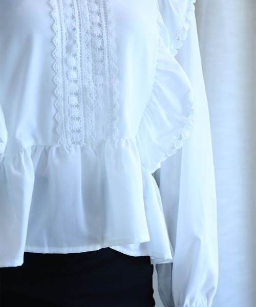 aimoha（アイモハ）の「フリル刺繍レースブラウス（シャツ/ブラウス・レディース・ホワイト・FREE）」の10枚目の写真