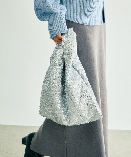 LEPSIM（レプシィム）の「ミニスパンコールマルシェ　148748（ハンドバッグ・レディース・ブラック/グレー・ONE SIZE）」の2枚目の写真