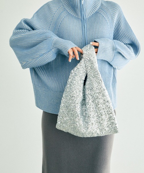 LEPSIM（レプシィム）の「ミニスパンコールマルシェ　148748（ハンドバッグ・レディース・ブラック/グレー・ONE SIZE）」の8枚目の写真