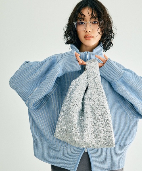 LEPSIM（レプシィム）の「ミニスパンコールマルシェ　148748（ハンドバッグ・レディース・ブラック/グレー・ONE SIZE）」の9枚目の写真