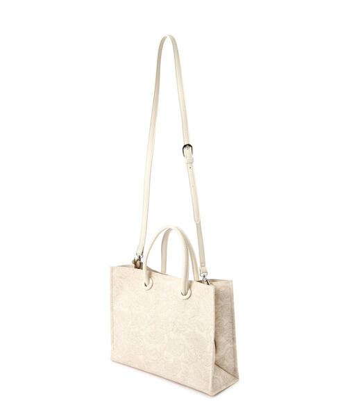 FREE'S MART（フリーズマート）の「◇エンボスペイズリーバッグ（トートバッグ・レディース・ホワイト/カーキ/ブラック/ブラウン・ﾌﾘ-）」の16枚目の写真