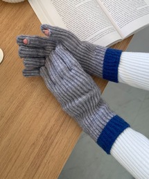 CLEA(クレア)の【スマホ対応】リブニットホールタッチバイカラーグローブ手袋(手袋)