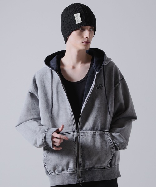 CLEL(クレイル)の「【CLEL】Grunge Label Low Gauge Knit Beanie/グランジラベル ローゲージニット帽(ニットキャップ/ビーニー・メンズ・チャコールグレー/ブラック・FREE)」の21枚目の写真