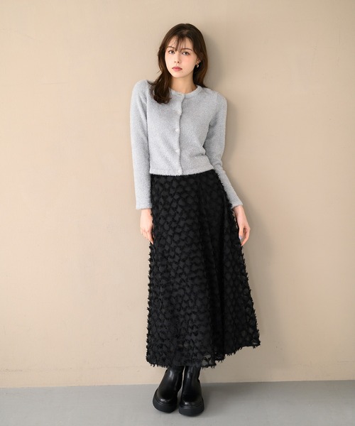 MISCH MASCH(ミッシュマッシュ)の「ダイヤジャガードフレアスカート/MM447206(スカート・レディース・ブルー/アイボリー/ブラック・S/M)」の8枚目の写真