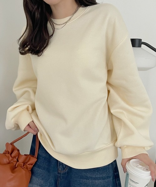 TREOVER(トレオーバー)の「裏起毛 ビッグプルオーバー(スウェット・レディース・チャコールグレー/ネイビー/アイボリー/オートミール・FREE)」の3枚目の写真