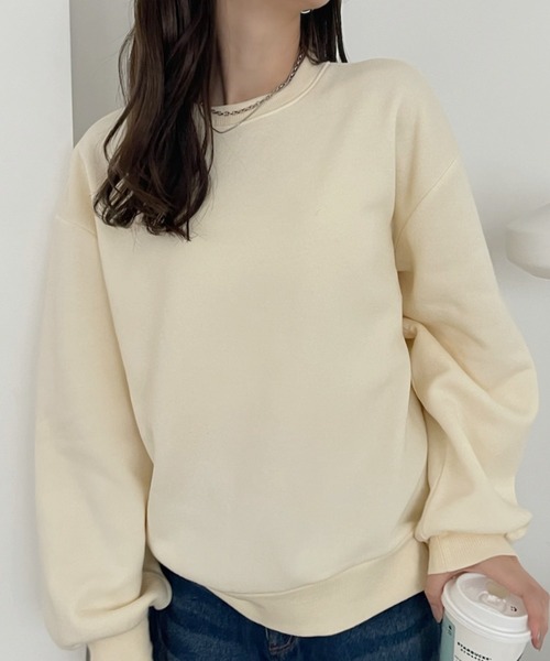 TREOVER(トレオーバー)の「裏起毛 ビッグプルオーバー(スウェット・レディース・チャコールグレー/ネイビー/アイボリー/オートミール・FREE)」の12枚目の写真