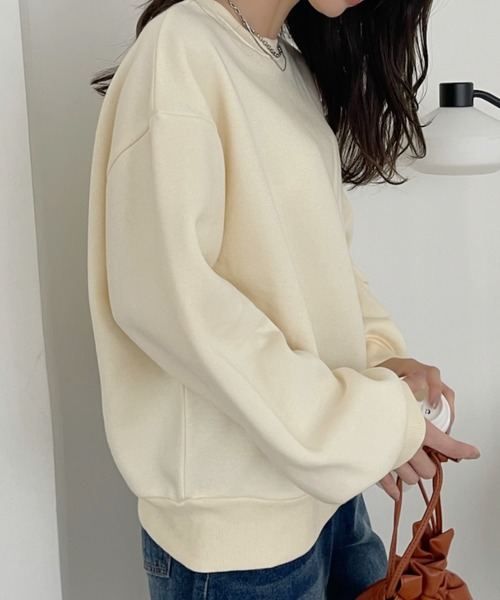 TREOVER(トレオーバー)の「裏起毛 ビッグプルオーバー(スウェット・レディース・チャコールグレー/ネイビー/アイボリー/オートミール・FREE)」の13枚目の写真