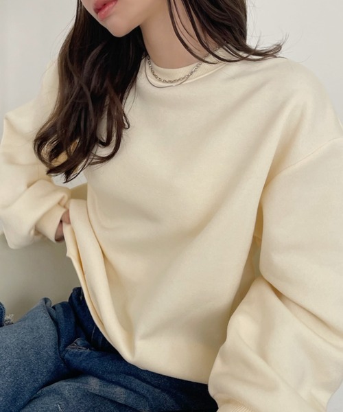 TREOVER(トレオーバー)の「裏起毛 ビッグプルオーバー(スウェット・レディース・チャコールグレー/ネイビー/アイボリー/オートミール・FREE)」の16枚目の写真
