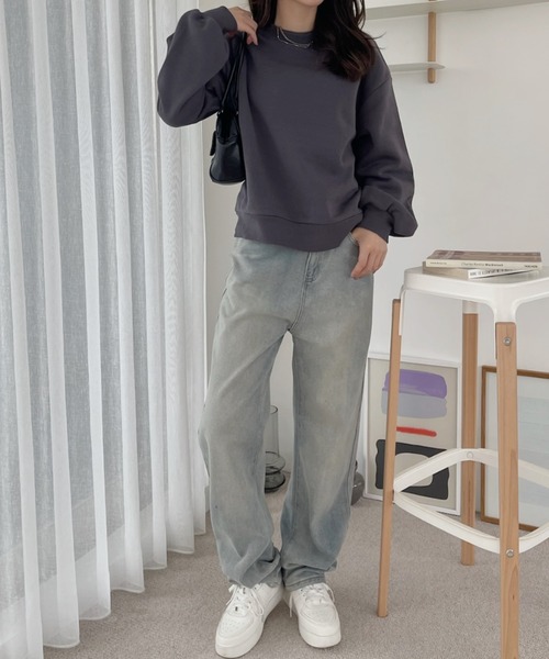 TREOVER(トレオーバー)の「裏起毛 ビッグプルオーバー(スウェット・レディース・チャコールグレー/ネイビー/アイボリー/オートミール・FREE)」の9枚目の写真