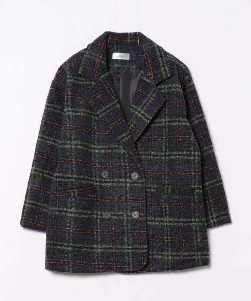 セール】チェック柄テーラージャケットコート（テーラードジャケット