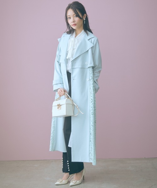 marun（マルン）の「＜大きいサイズ＞  　レースコート　marun（トレンチコート・レディース・サックスブルー/ベージュ・L/LL/3L/4L/5L）」の18枚目の写真