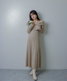 twist knit long dress/ツイストニットロングドレス
