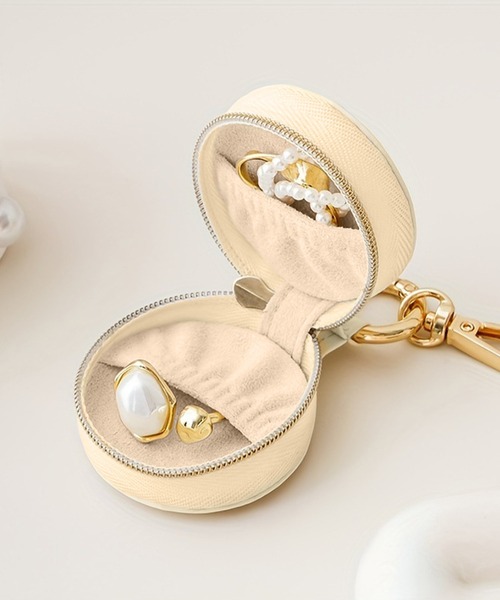 PUレザーラウンドミニアクセサリーケース（収納グッズ）｜IRADOWL